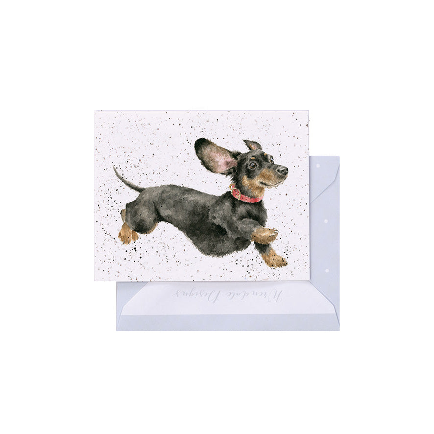 Wrendale Designs Mini-Karte Dackel "That Friday Feeling"