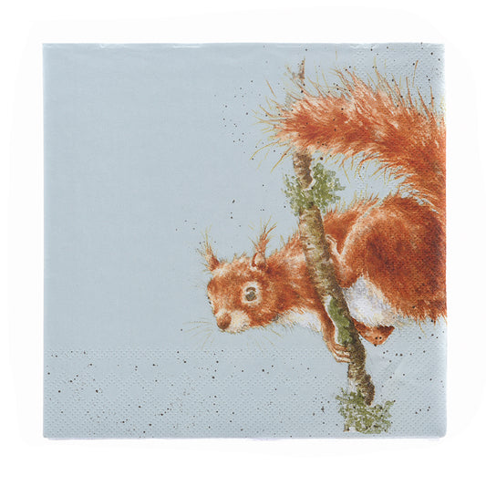 Wrendale Designs Servietten Eichhörnchen "The Acrobat Squirrel" 33x33cm