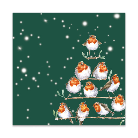 Wrendale Designs Servietten Rotkelchen "Rockin' Robin" 33x33cm
