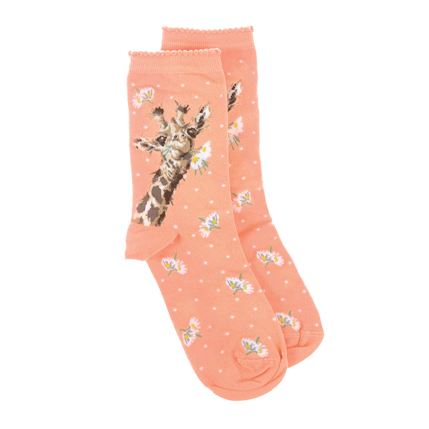 Wrendale Designs Frauensocken Giraffe "Flowers" Gr. 37-42