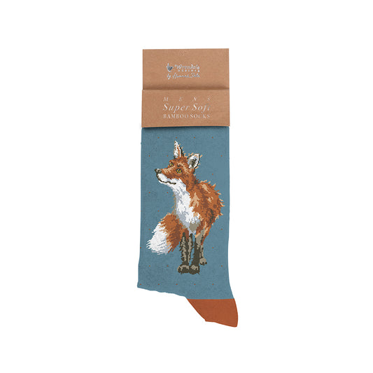 Wrendale Designs Männersocken Fuchs "Bright Eyed and Bushy Tailed" Gr. 40-46