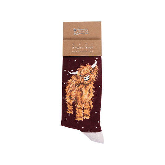 Wrendale Designs Männersocken Hochlandrind "Highland Cow" Gr. 40-46