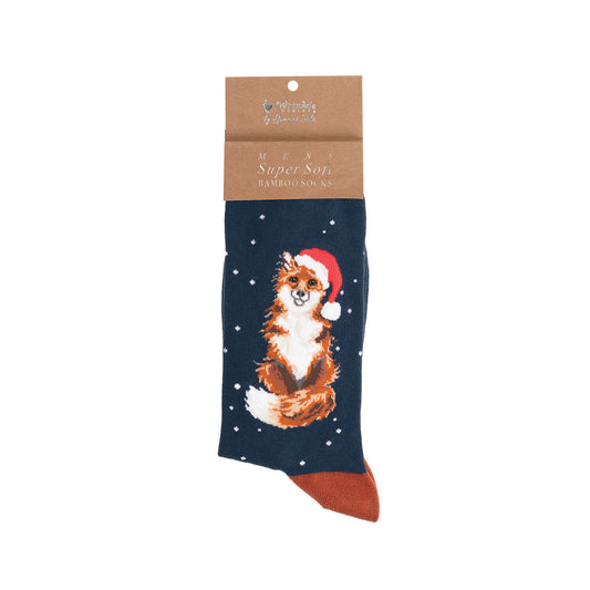 Wrendale Designs Männersocken Fuchs "Festive Fox" Gr. 40-46