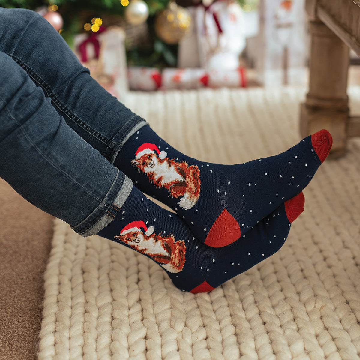 Wrendale Designs Männersocken Fuchs "Festive Fox" Gr. 40-46