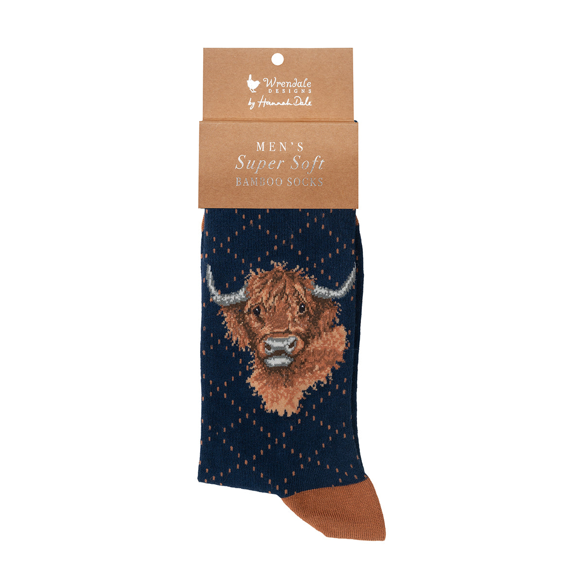 Wrendale Designs Männersocken Hochlandrind "Highland Heathers" Gr. 40-46