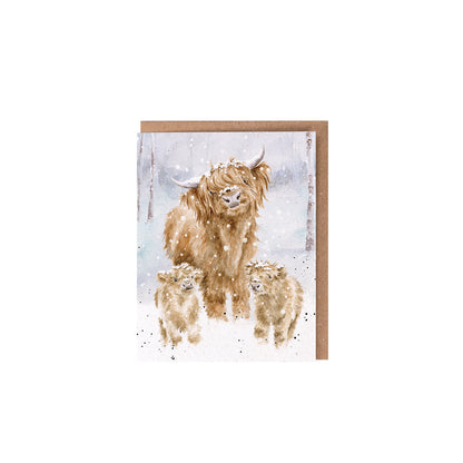 Wrendale Designs Mini-Karte Hochlandrinder "A Highland Christmas"