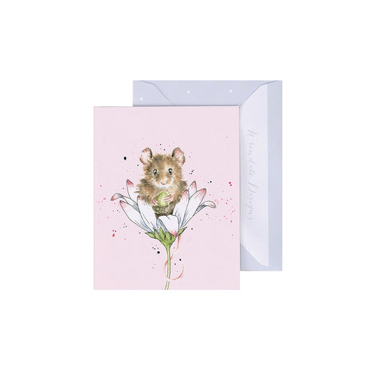 Wrendale Designs Mini-Karte Maus auf Blume "Oops a Daisy Gift"