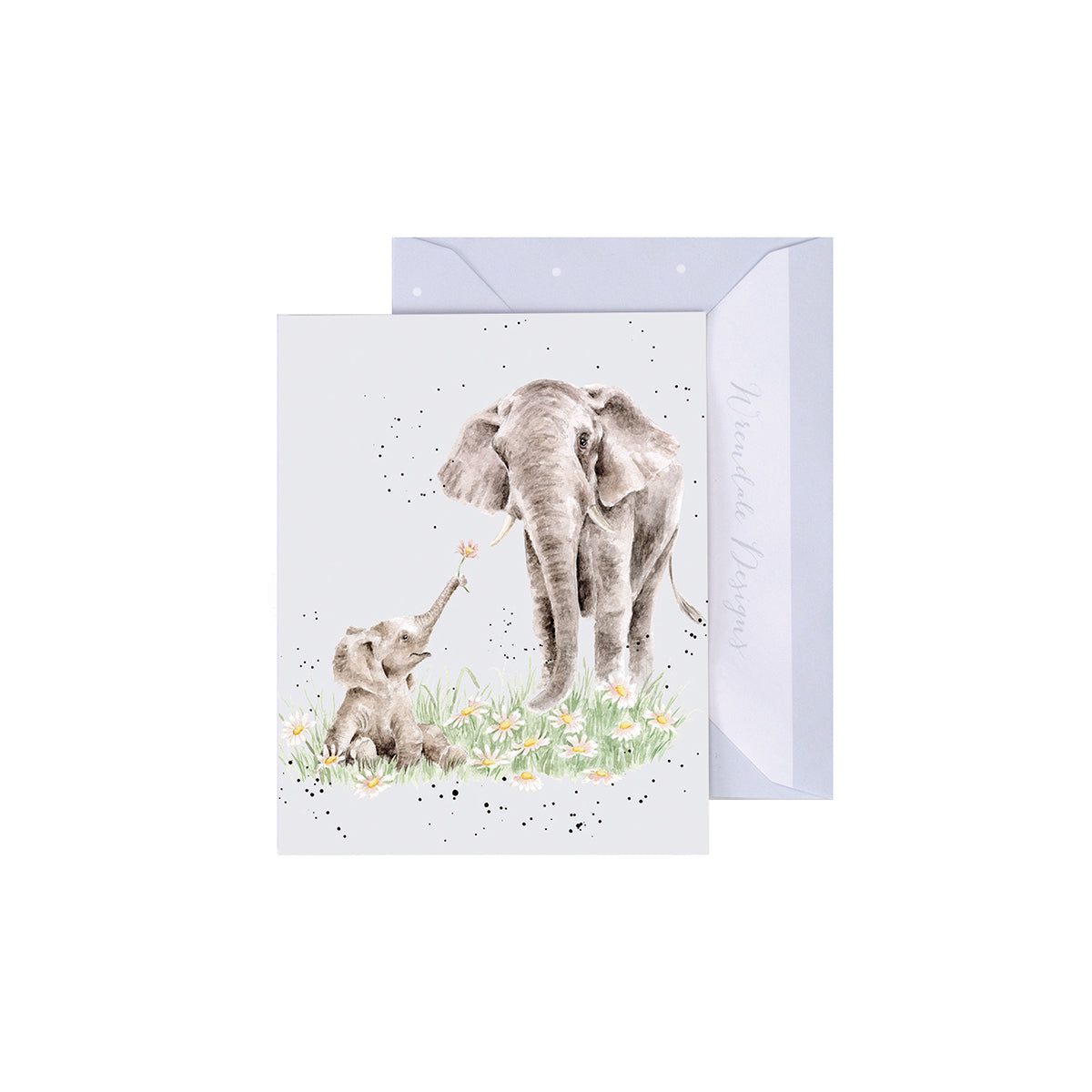 Wrendale Designs Mini-Karte Elefant "Bloom and Grow"