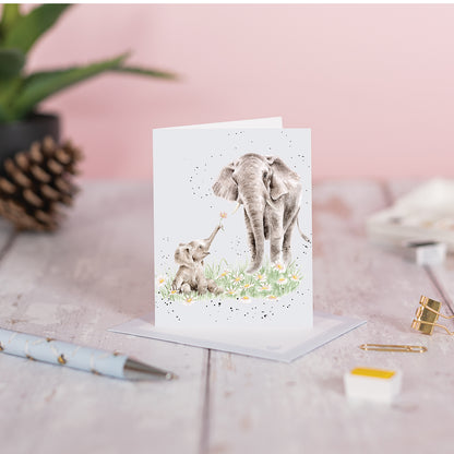 Wrendale Designs Mini-Karte Elefant "Bloom and Grow"