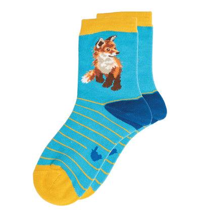 Wrendale Designs Kindersocken Fuchs "Born to be wild" Gr. 27-31