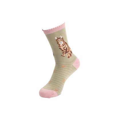 Wrendale Designs Frauensocken Katze "Feline Fabulous" Gr. 37-42