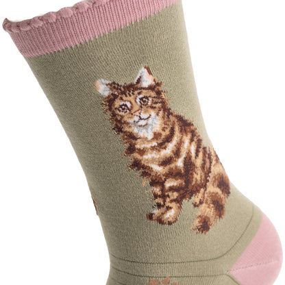 Wrendale Designs Frauensocken Katze "Feline Fabulous" Gr. 37-42