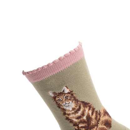 Wrendale Designs Frauensocken Katze "Feline Fabulous" Gr. 37-42