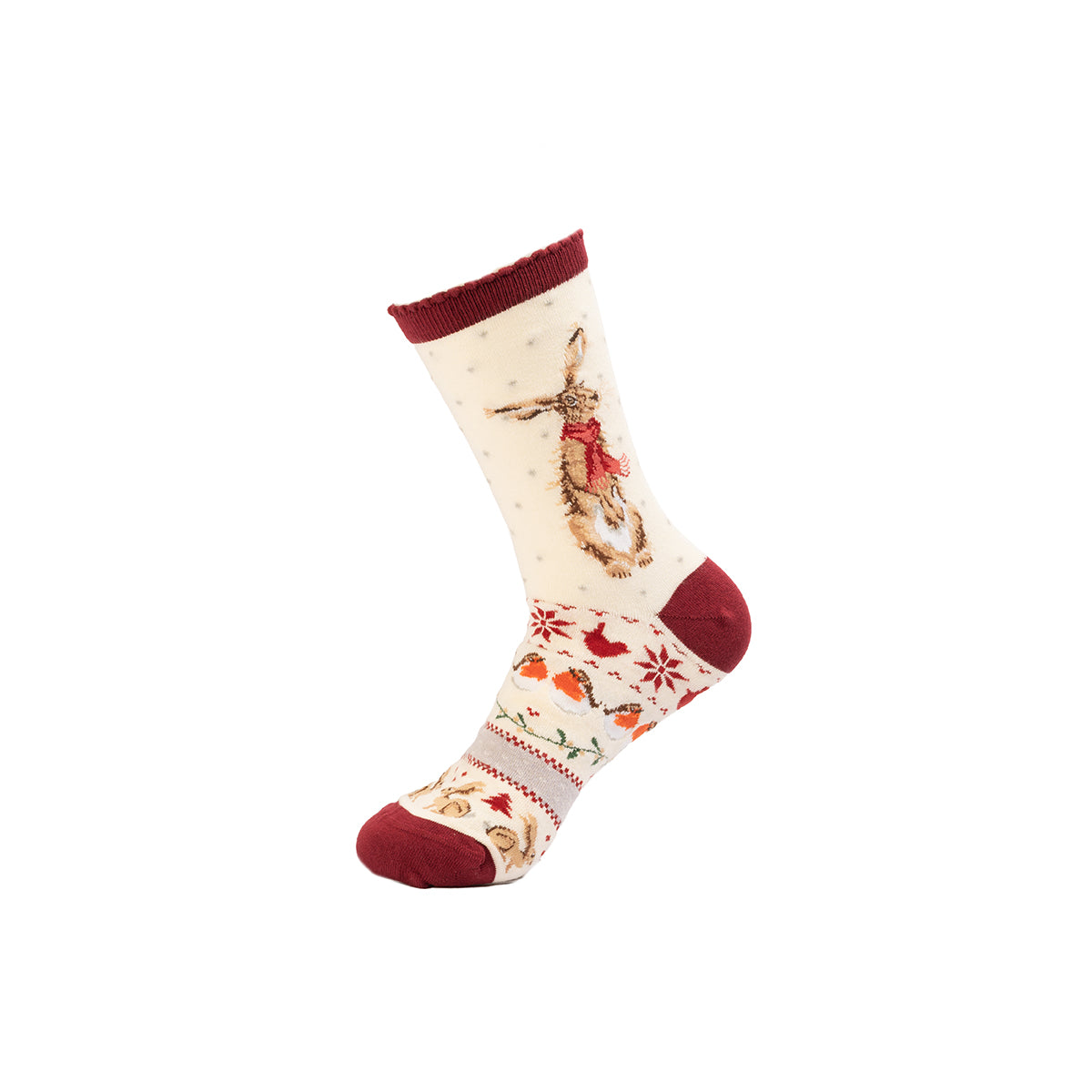 Wrendale Designs Männersocken Hase "Winter Hare" Gr. 40-46