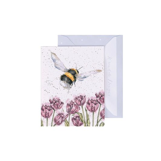 Wrendale Designs Mini-Karte Biene "Flight of the Bumblebee"
