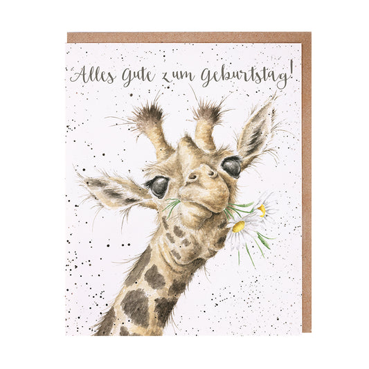 Wrendale Designs Geburtstagskarte Giraffe "Birthday Flowers"
