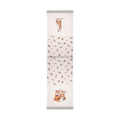 Wrendale Designs Tischläufer aus Stoff "Everyday Table Runner Woodland" 2800mmx350mm