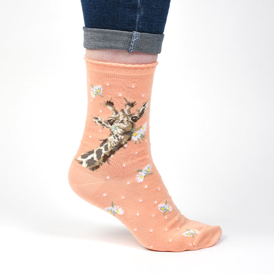 Wrendale Designs Frauensocken Giraffe "Flowers" Gr. 37-42