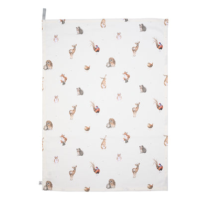 Wrendale Designs Geschirrtuch Wildtiere  "Woodlanders" 690x500mm