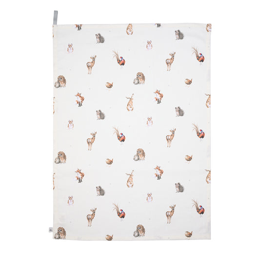 Wrendale Designs Geschirrtuch Wildtiere  "Woodlanders" 690x500mm