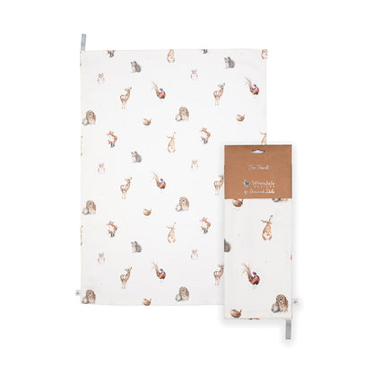 Wrendale Designs Geschirrtuch Wildtiere  "Woodlanders" 690x500mm