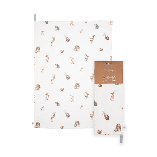 Wrendale Designs Geschirrtuch Wildtiere  "Woodlanders" 690x500mm